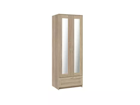 Шкаф СИРИУС двухдверный с одним выдвижным ящикам и двумя зеркалами, цвет Дуб Сонома
