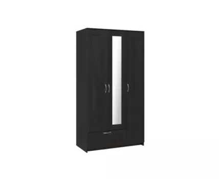 Шкаф СИРИУС трёхдверный с одним выдвижным ящиком и зеркалом, цвет Дуб Венге