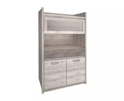 Шкаф-витрина Джаз (174.5, 40 см, Без подсветки, Закрытые, Серый, 100 см)