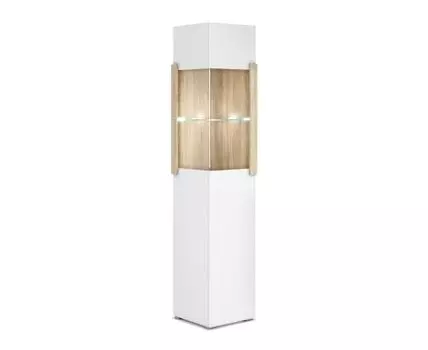 Шкаф-витрина Куба (199.5, 40 см, С подсветкой, Закрытые, Белый, 40 см)