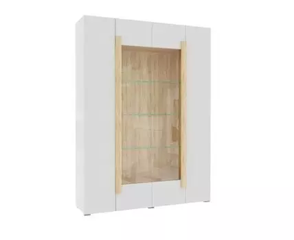 Шкаф-витрина Куба (199.5, 40 см, Закрытые, Белый, 150 см)