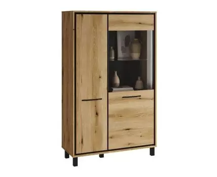 Шкаф-витрина Мельбурн (161, 40 см, Закрытые, Светлое дерево, 98)