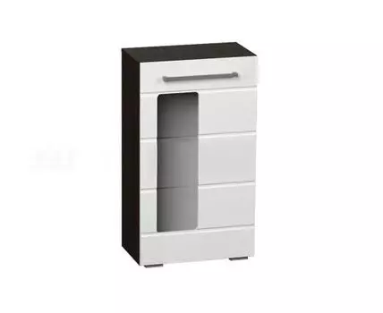 Шкаф-витрина Милан (105.4, 40 см, Закрытые, Черно-белый, 60 см)