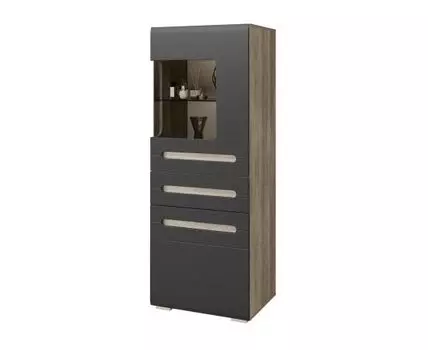 Шкаф-витрина Наоми (160, 50 см, Закрытые, Черный, 60 см)