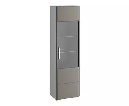 Шкаф-витрина Наоми (194.4, 30 см, Закрытые, Серый, 50 см)