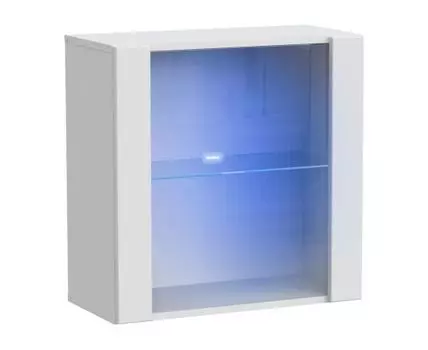 Шкаф-витрина Поинт (60, 30 см, С подсветкой, Закрытые, Белый, 60 см)