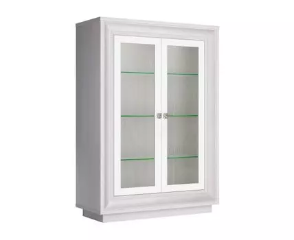 Шкаф-витрина Прато (142.5, 40 см, С подсветкой, Закрытые, Бежевый, 100 см)