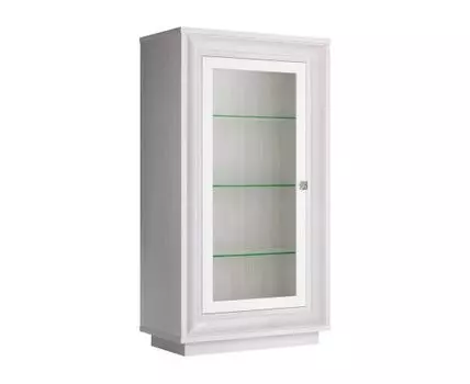 Шкаф-витрина Прато (142.5, 40 см, С подсветкой, Закрытые, Бежевый, 77.6)