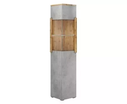 Шкаф-витрина Римини (200, 40 см, Закрытые, Светлое дерево, 40 см)