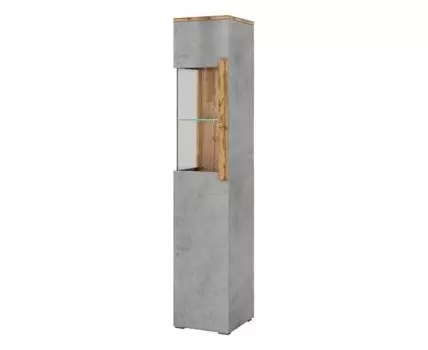 Шкаф-витрина Римини (200, 40 см, Закрытые, Светлое дерево, 40 см)