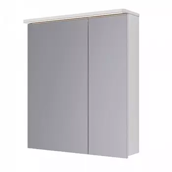 Шкаф зеркальный Lemark ZENON 70х80см 2-х дв, с козырьком-подсветкой, с розеткой, Белый глянец