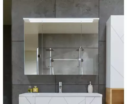 Шкаф зеркальный навесной Кристалл 95 Белый