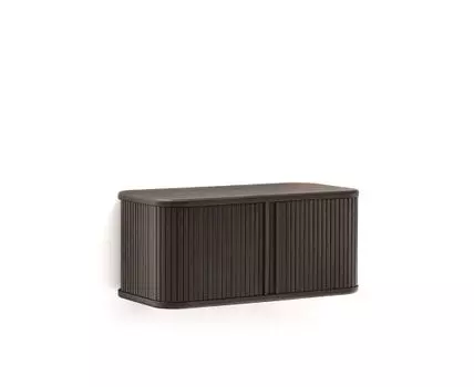 Шкафчик для ванной Mailen из ясеневого шпона в темной отделке, 90 x 45