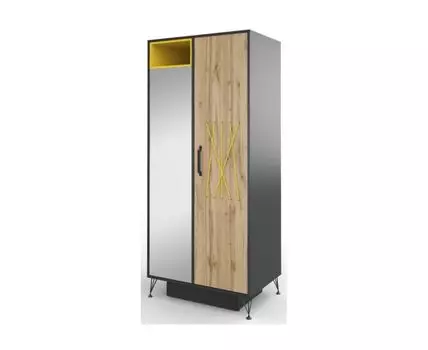 Шкафы двухдверный Нобира антрацит / дуб ирландский / солнечный свет