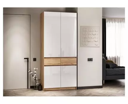 Шкафы Молд 1000 дуб крафт золотой / глянец белый