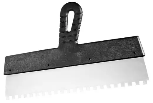 Шпатель 350 мм, зуб 10х10, пластмассовая ручка