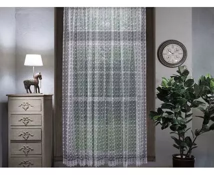 Шторы Цветочный мотив с вышивкой (Классические, Белый)