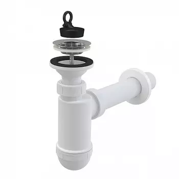 Сифон для умывальника 40 с нержавеющей peшeткой 63, арт. AG210512140 (аналог A41)