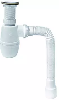 Сифон WIRQUIN 1 х 40 мм с гофротрубой 40x40/50, L800 мм, выпуск пластик