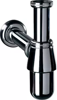 Сифон WIRQUIN CLASSIC 1 x 32 мм без выпуска, отвод L200 мм с декор розеткой, латунь в хроме