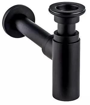 Сифон WIRQUIN “LINEIS” для раковины 1 * 32 с выпуском, латунь, матовый черный