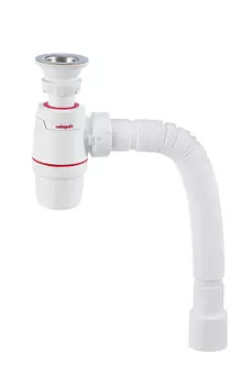 Сифон WIRQUIN NEO с выпуском 1 х 40 мм и с гофротрубой L800 мм, 40х40/50 мм