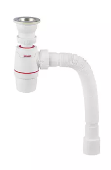 Сифон WIRQUIN NEO с выпуском 1 х 40 мм и гофротрубой L800 мм, 40х40/50 мм