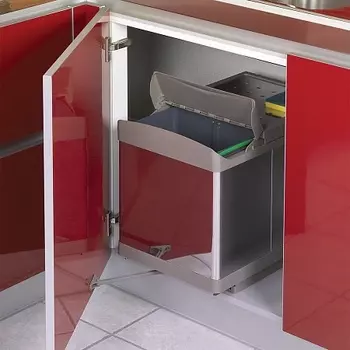 Система сортировки мусора Alveus ALBIO 30 2x16 L, серый пластик/нержавещая сталь