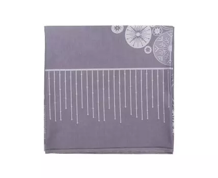 Скатерть из хлопка фиолетово-серого цвета с рисунком Ледяные узоры (Фиолетовый, 180)