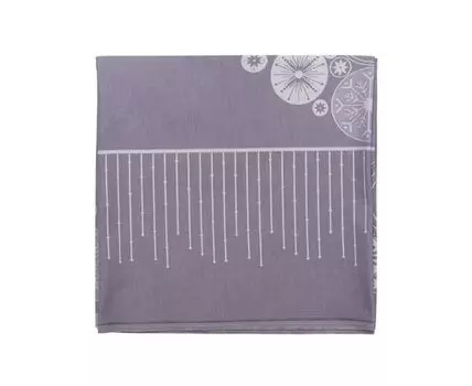 Скатерть из хлопка фиолетово-серого цвета с рисунком Ледяные узоры (Фиолетовый, 180)