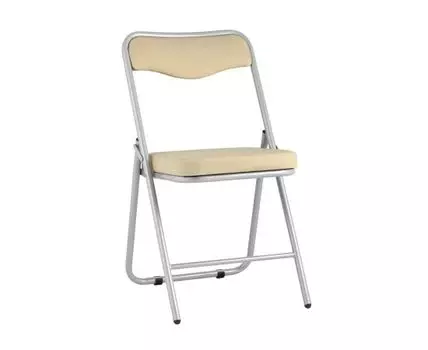 Складной стул Джонни экокожа кремовый каркас металлик