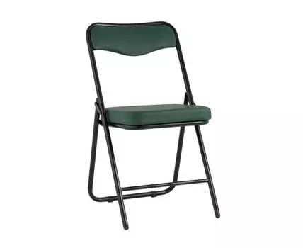 Складной стул Джонни экокожа зелёный каркас черный матовый