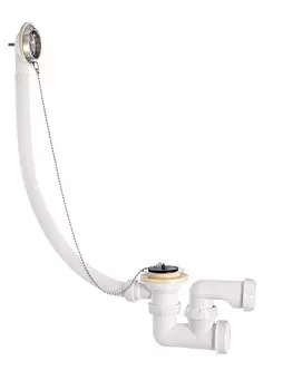 Слив-перелив WIRQUIN 1 х 40 мм с регулируемым сифоном и с пробкой