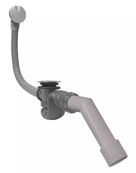 Слив-перелив WIRQUIN SB600 п/автомат, латунь, перелив L600 мм и труба на 45 град. (40-40/50), хром