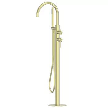 Смеситель ABBER Wasser Kreis 316 AF8115BG напольный для ванны, золото брашированное