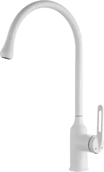 Смеситель для кухни HAIBA HB41830-8, нержавеющая сталь, белый