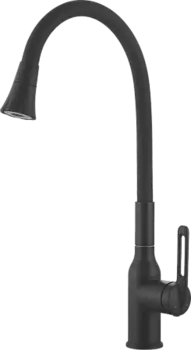 Смеситель для кухни HAIBA HB42830-7, гибкий излив, нержавеющая сталь, черный