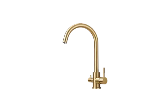 Смеситель для кухни HAIBA HB43828-5 с подключением фильтра, нержавеющая сталь, золото