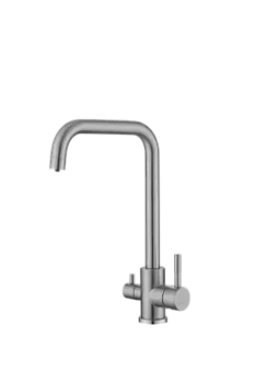 Смеситель для кухни HAIBA HB43829 с подключением фильтра, нержавеющая сталь, сатин