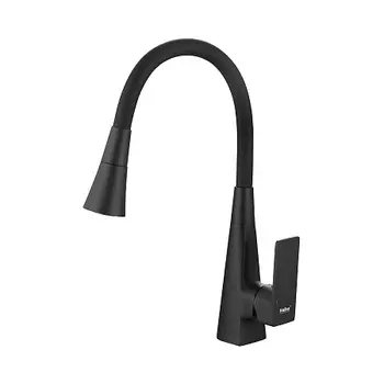 Смеситель для кухни HAIBA HB73823-7, гибкий излив, латунь, черный