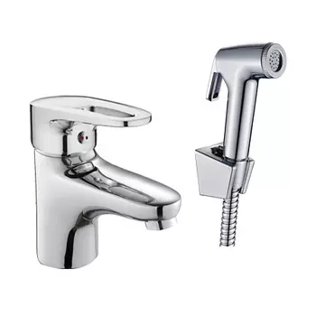 Смеситель для раковины HAIBA HB1268 с гигиенической лейкой, латунь, хром