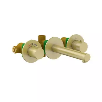 Смеситель для раковины встроенный с термостатом Timo Saona 2382/17SM золото матовое