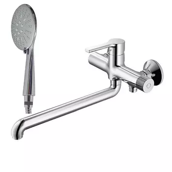 Смеситель для ванны HAIBA HB22652, длинный излив, латунь, хром