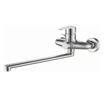 Смеситель для ванны HAIBA HB22801-2, длинный излив, нержавеющая сталь