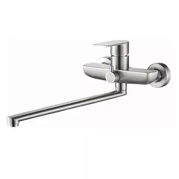 Смеситель для ванны HAIBA HB22807, длинный излив, нержавеющая сталь