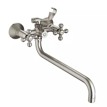 Смеситель для ванны HAIBA HB2619-5, длинный излив, латунь, сатин