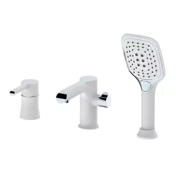 Смеситель для ванны HAIBA HB80805-8 на борт, 3 отверстия, латунь белый/хром