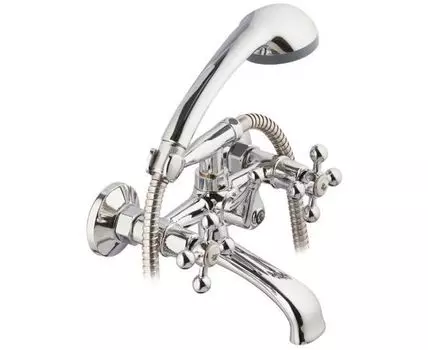 Смеситель для ванны и душа LAVELLY Round с коротким изливом двухвентильный с лейкой