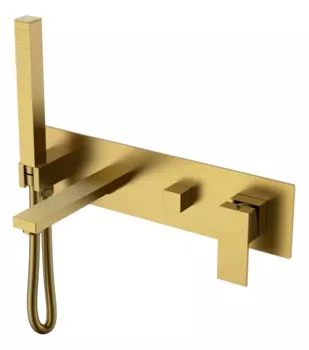 Смеситель для ванны встроенный Qubic Bronze