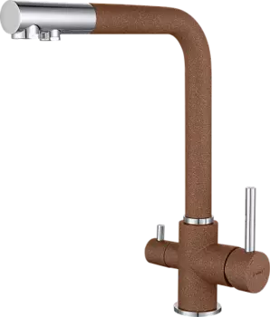 Смеситель GRANFEST для кухни Г-обр. с краном питьевой воды D-35мм терракот